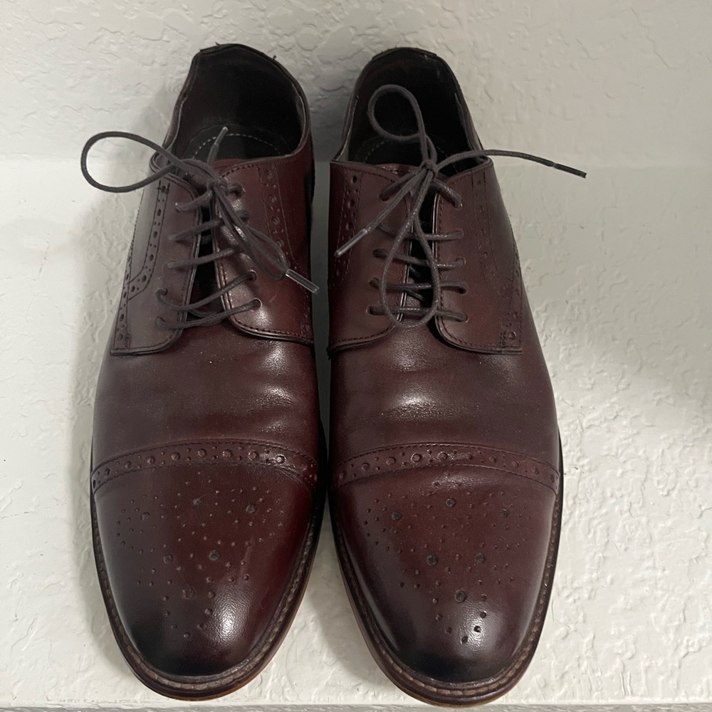 Joseph Abboud Dark Brown Leather Oxfords